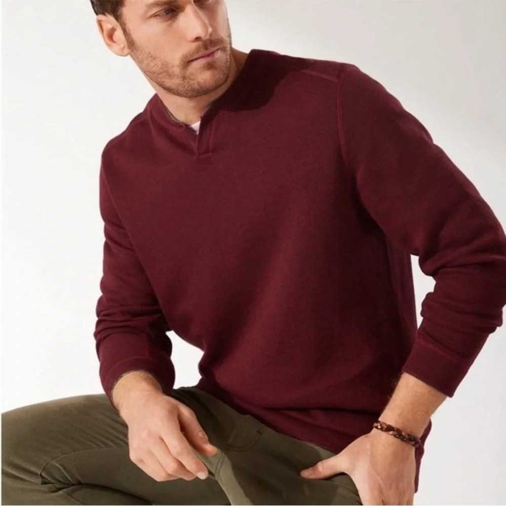Tommy Bahama Maroon/Blue Reversible Flipstee Abaco Sweater Sz M - Picture 1 of 10